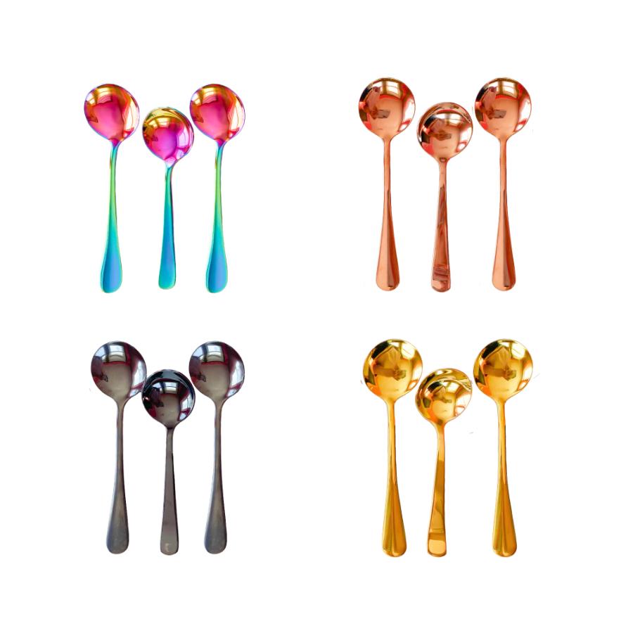 Rainbow Guitar Spoons Set -7 Colorful Stainless Steel Teaspoons - Coffee  Dessert